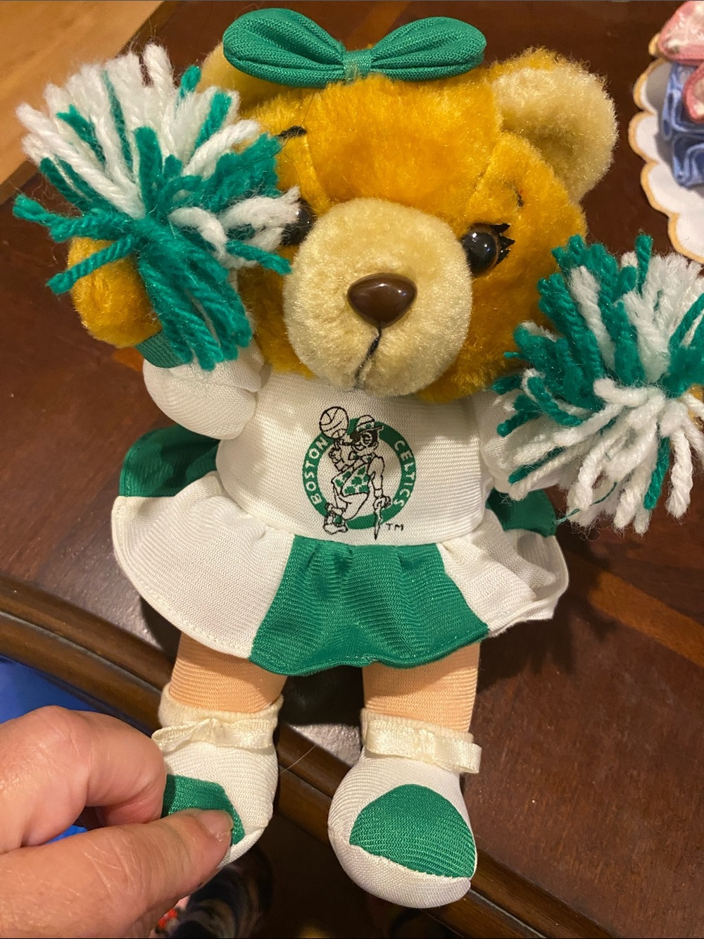 Boston Celtics Cheerleader Bear Plush - Green & White